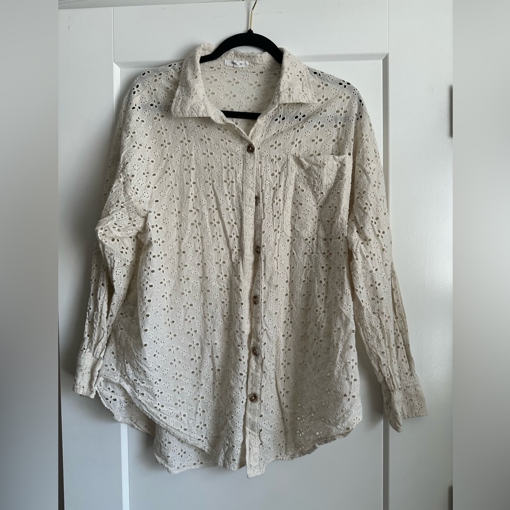 Maurices Cream Eyelet Blouse